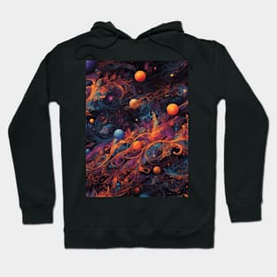 Galactic Dreamweave: Cosmic Elegance in Vivid Hues Hoodie